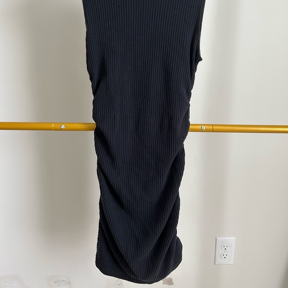 Reformation Black Ribbed Knit Midi Dress - Picture 5 of 9